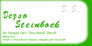 dezso steinbock business card